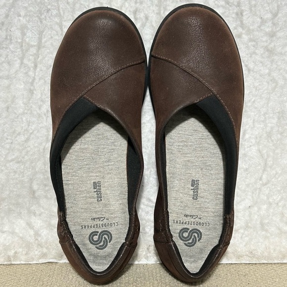 Clarks Cloudsteppers Womens Brown Sillian Jetay SlipOn Comfort Loafer Shoes SZ 7 - Picture 5 of 11